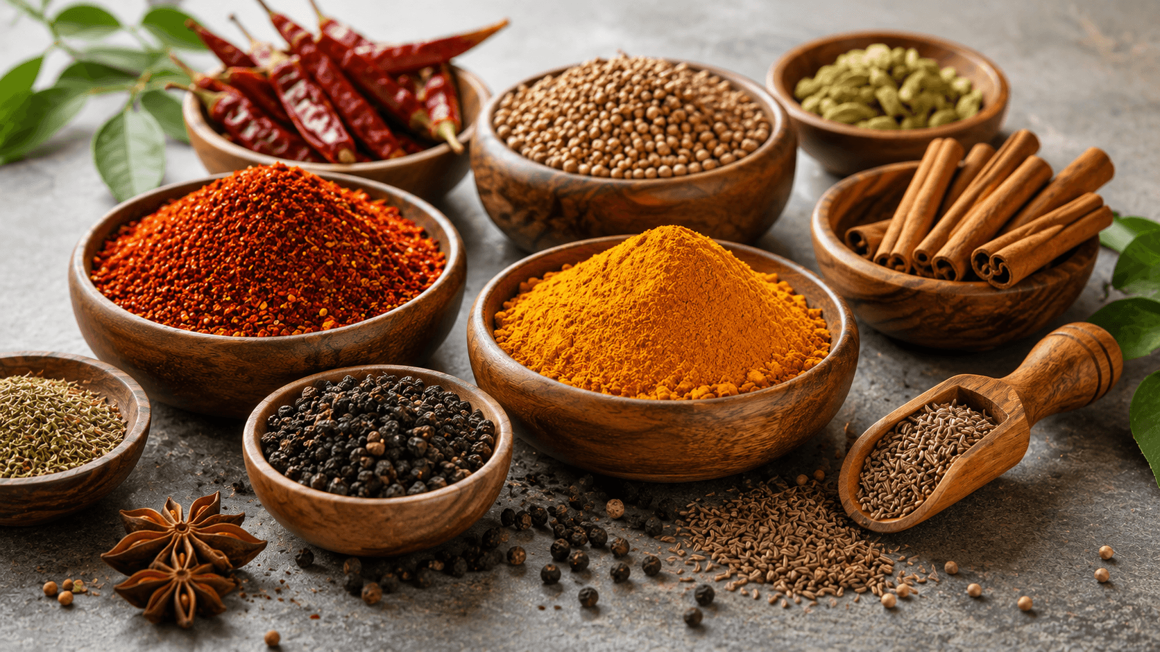 Premium Indian spices packed for export